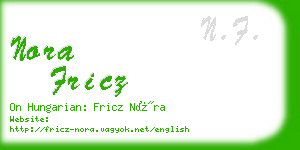nora fricz business card